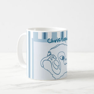 Taza De Café Arte personalizado de la línea de pug de baño de v