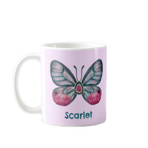 Arte personalizado de mariposa de cristal rosado d