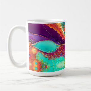 Taza De Café Arte Playero Abstracto Precioso