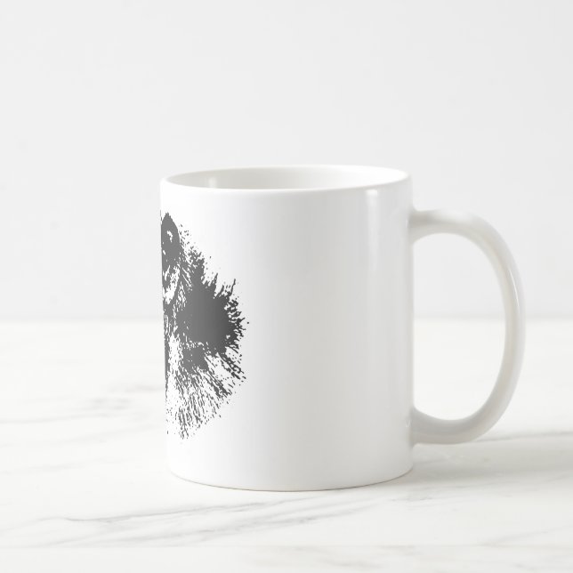 Taza De Café Arte pop chimpancé negro y blanco (Derecha)