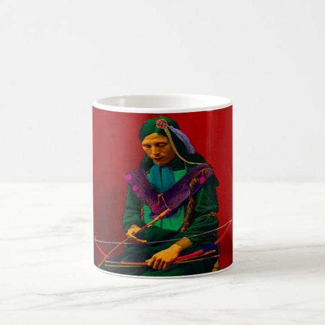 Taza De Café Arte pop de Cherokee americano nativo (Centro)