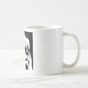 Taza De Café Arte pop de león blanco y negro