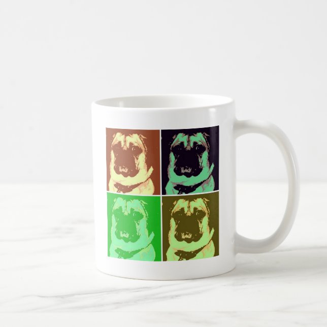 Taza De Café Arte pop de pug (Derecha)