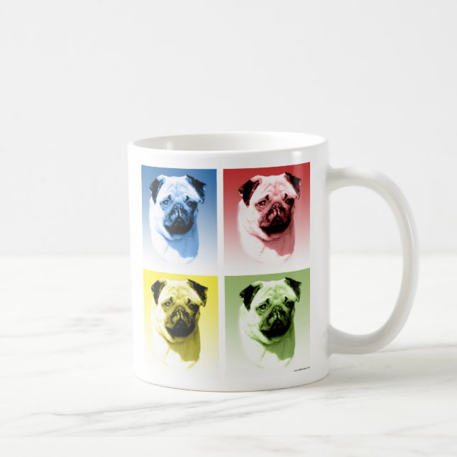 Taza De Café Arte pop de pug (Derecha)