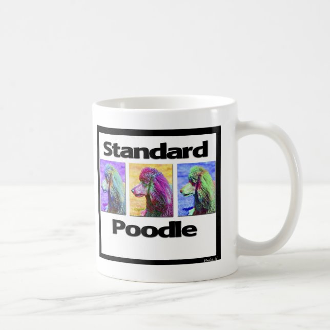 Taza De Café Arte pop del caniche estándar (Derecha)