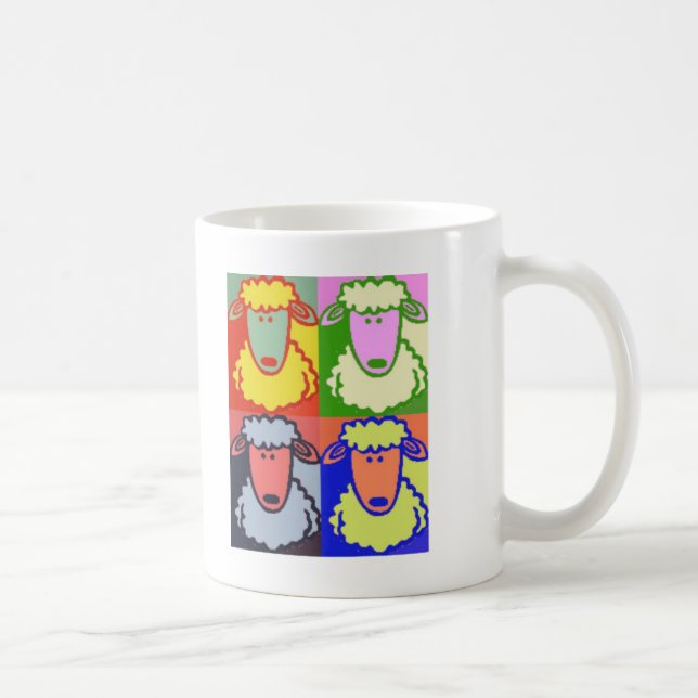 Taza De Café Arte pop del cordero (Derecha)