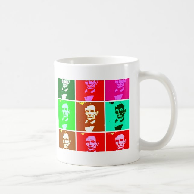 Taza De Café Arte pop .esque Abraham Lincoln (Derecha)