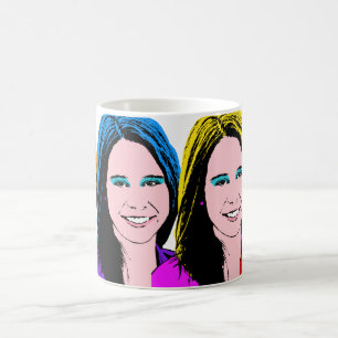 Taza De Café Arte pop femenino por la petición