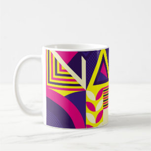 Taza De Café Arte pop, formas geométricas coloridas.