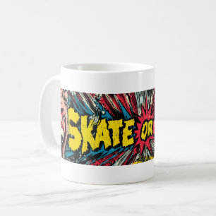 Taza De Café Arte pop retro "Skate o llora"