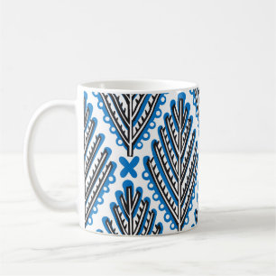 Taza De Café Arte Popular Escandinavo: Diseño Retro Floral