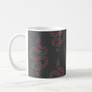 Taza De Café Arte popular texturizado grungy brujo serpiente ro