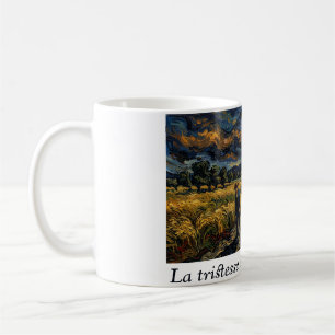 Taza De Café Arte postimpresionista de campo de trigo de noche 