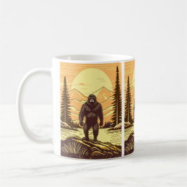 Taza De Café Arte Retro Bigfoot Sasquatch