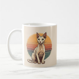 Taza De Café Arte Retro de Gata Sphynx Madre Vintage