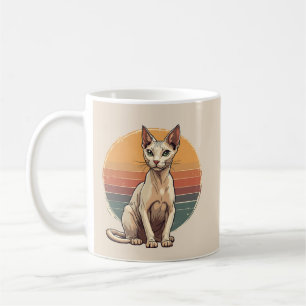 Taza De Café Arte Retro de Gata Sphynx Madre Vintage