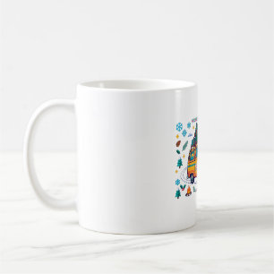Taza De Café Arte Retro de Viaje en Furgoneta de Navidad