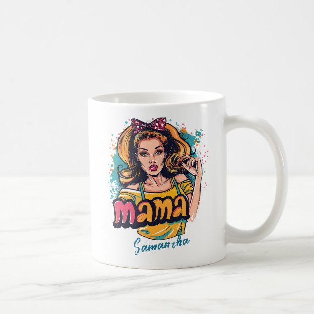 Taza De Café Arte Retro Mama Pop Personalizado (10) (Derecha)