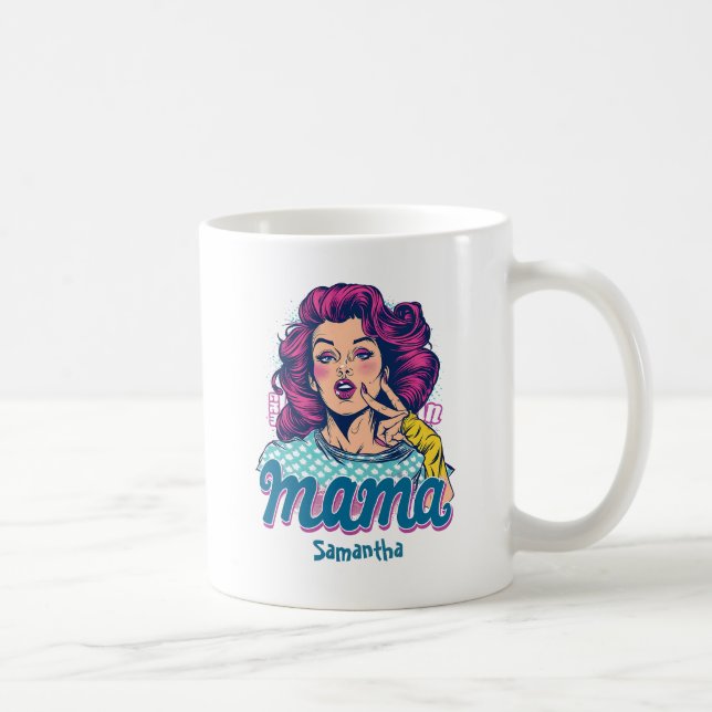 Taza De Café Arte Retro Mama Pop Personalizado (11) (Derecha)