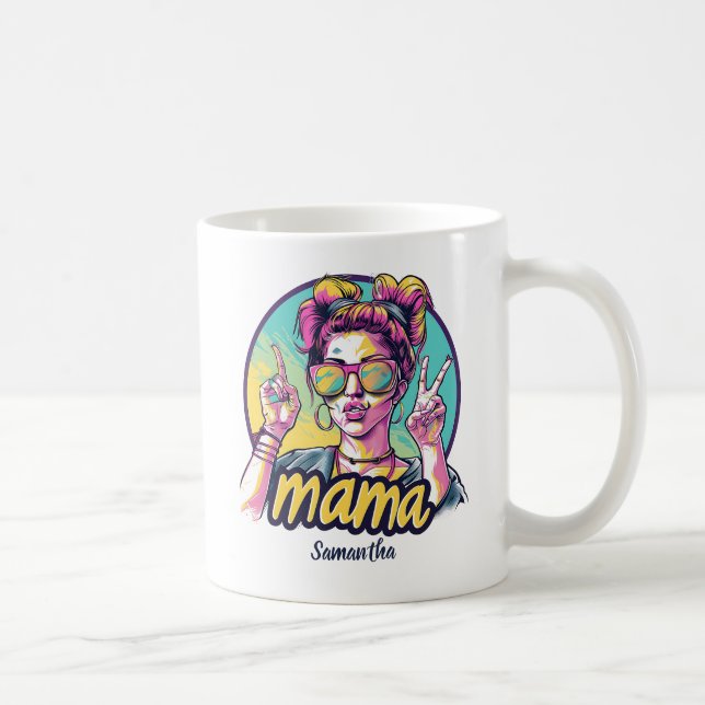 Taza De Café Arte Retro Mama Pop Personalizado (19) (Derecha)
