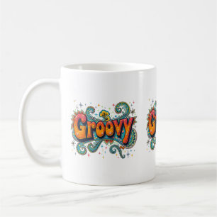 Taza De Café Arte Retro Psicodélico Groovy de los 70 Funky Hipp