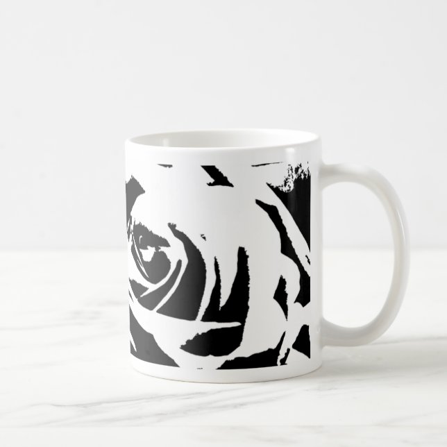 Taza De Café Arte Rosa posterizado (Derecha)