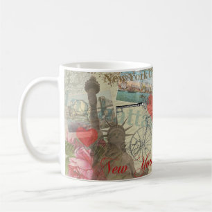 Taza De Café Arte simbólico vintage del cielo de la libertad de