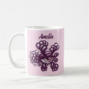 Taza De Café Arte surreal de ojos Weirdcore en pasteles soñador