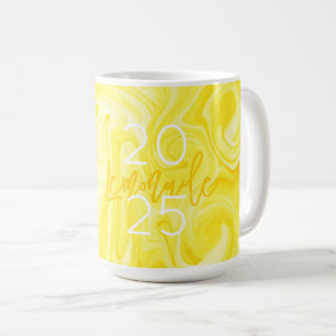 Taza De Café Arte Swirl LEMONADE Amarillo Preppy AÑO Moderno Di