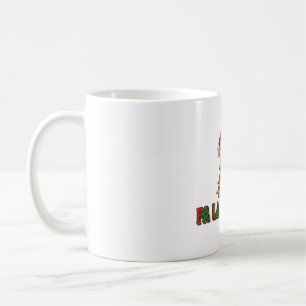 Taza De Café Arte tipográfico de Navidad Fa La La Llama