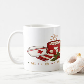 Taza De Café Arte tipográfico divertido de turno de enfermera e