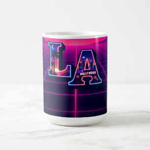Taza De Café Arte tipográfico neón al estilo California de los