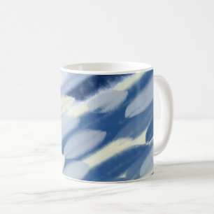 Taza De Café Arte único azul y blanco