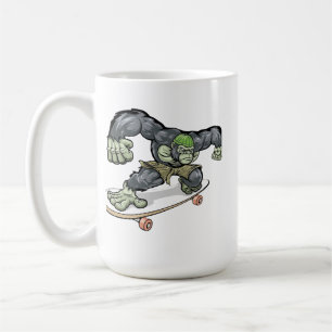 Taza De Café Arte vectorial de gorila skater genial