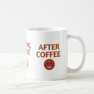 Taza De Café Arte vectorial del estado de ánimo antes, durante