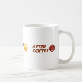 Taza De Café Arte vectorial del estado de ánimo antes, durante 