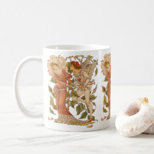 Taza De Café Arte victoriano vintage, Rosa de Walter Crane