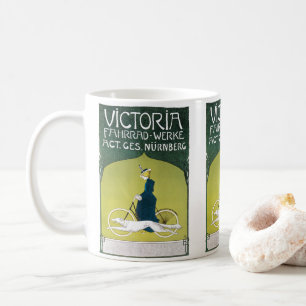 Taza De Café Arte vintage Art Nouveau, Victoria Fahrrad Werke, 