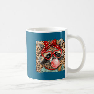Taza De Café Arte vintage de leopardo mapache arco soplando