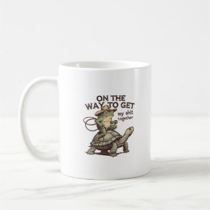 Taza De Café Arte Vintage de Motivación de Rana Tortuga Diverti
