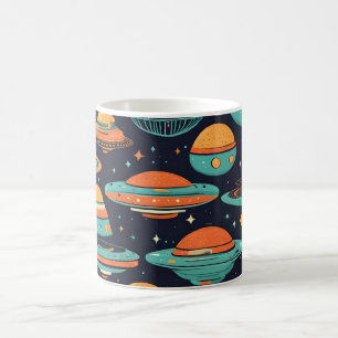 Taza De Café Arte vintage de ovnis