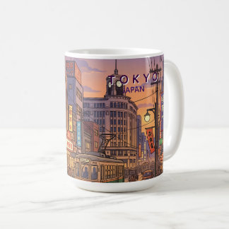 Taza De Café Arte Vintage de Viajes a Tokio Japón
