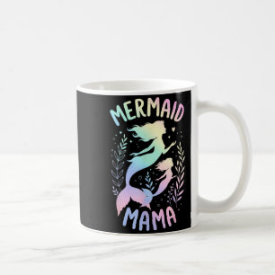 Taza De Café Arte vintage lindo de mamá sirena arte del día de