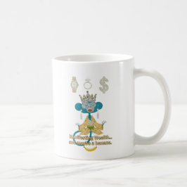 Taza De Café Arte zen del mono que manifiesta riqueza