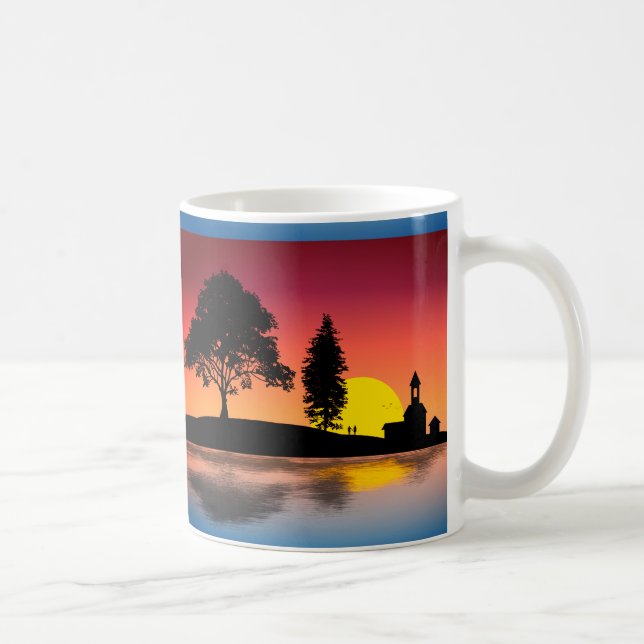 Taza De Café Artes de los lagos Naturales Pareja de Arte de Sil (Derecha)