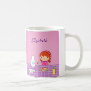Taza De Café Artes de pintura en cerámica para niñas lindas