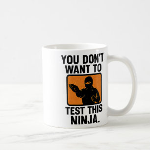 Taza De Café Artes Marciales Boxeo Ninja Peligro Plantilla Gráf