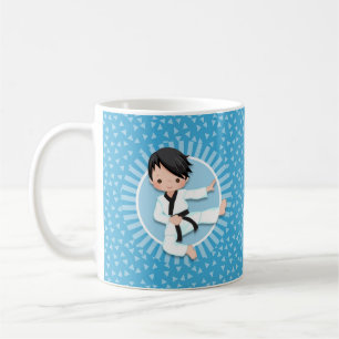 Taza De Café Artes marciales del judo del muchacho del karate