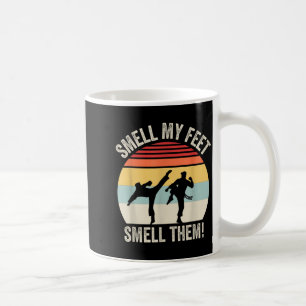 Taza De Café Artes Marciales Divertidas Huelen Pies Retro Gráfi