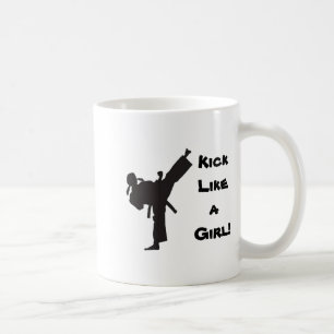 Taza De Café Artes Marciales Kick Like A Girl Tae Kwon Do Karat